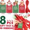 8 PCS Extra Large Christmas Gift Bags With Tags & Strings, 44"X36" Jumbo Christmas Gift Bags Large Size for Giant Gifts, Plastic Gift Wrapping Bags Xmas Holiday Party Favor Decoration Supplies